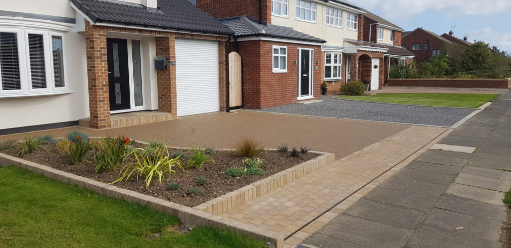 complete resin base driveway and house